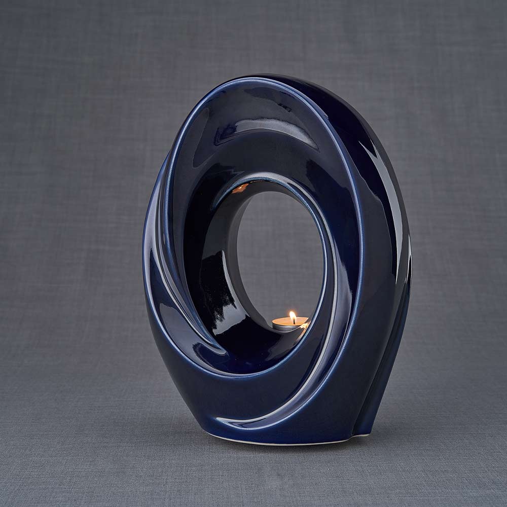 The Passage Adult Cremation Urn for Ashes in Metallic Blue