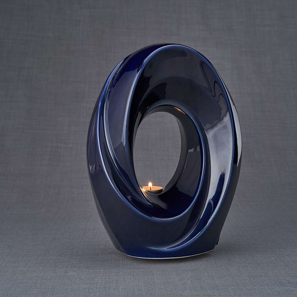 The Passage Adult Cremation Urn for Ashes in Metallic Blue