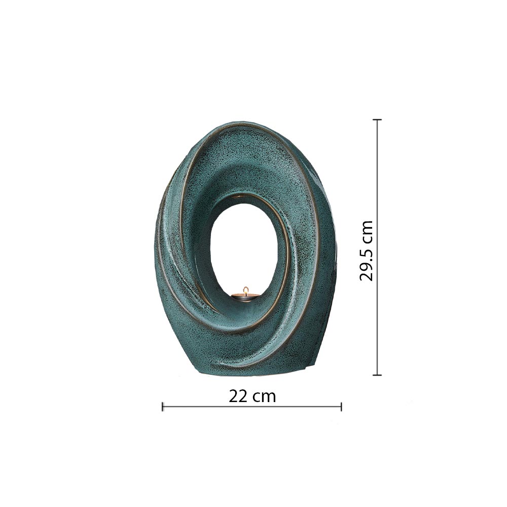 The Passage Cremation Urn for Ashes in Oily Green Dimensions