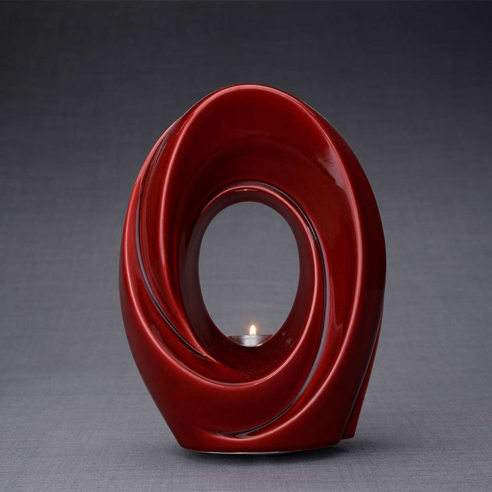 The Passage Cremation Urn for Ashes in Red Dark Background