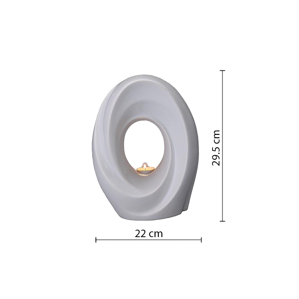 The Passage Cremation Urn for Ashes in White Dimensions