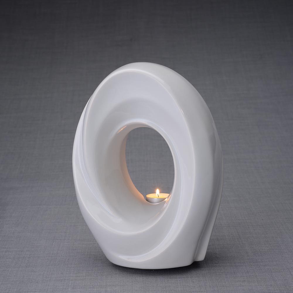 The Passage Adult Cremation Urn for Ashes in White