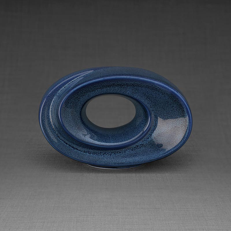 The Passage Small Urn for Ashes Blue Front View