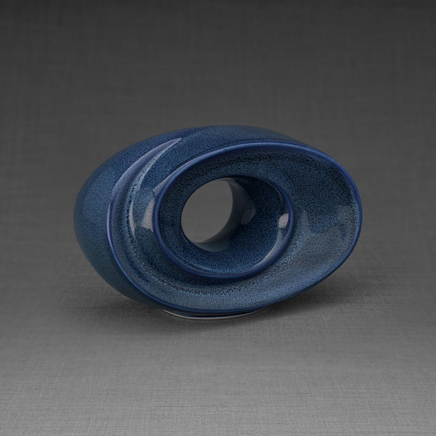 The Passage Small Urn for Ashes Blue Right View