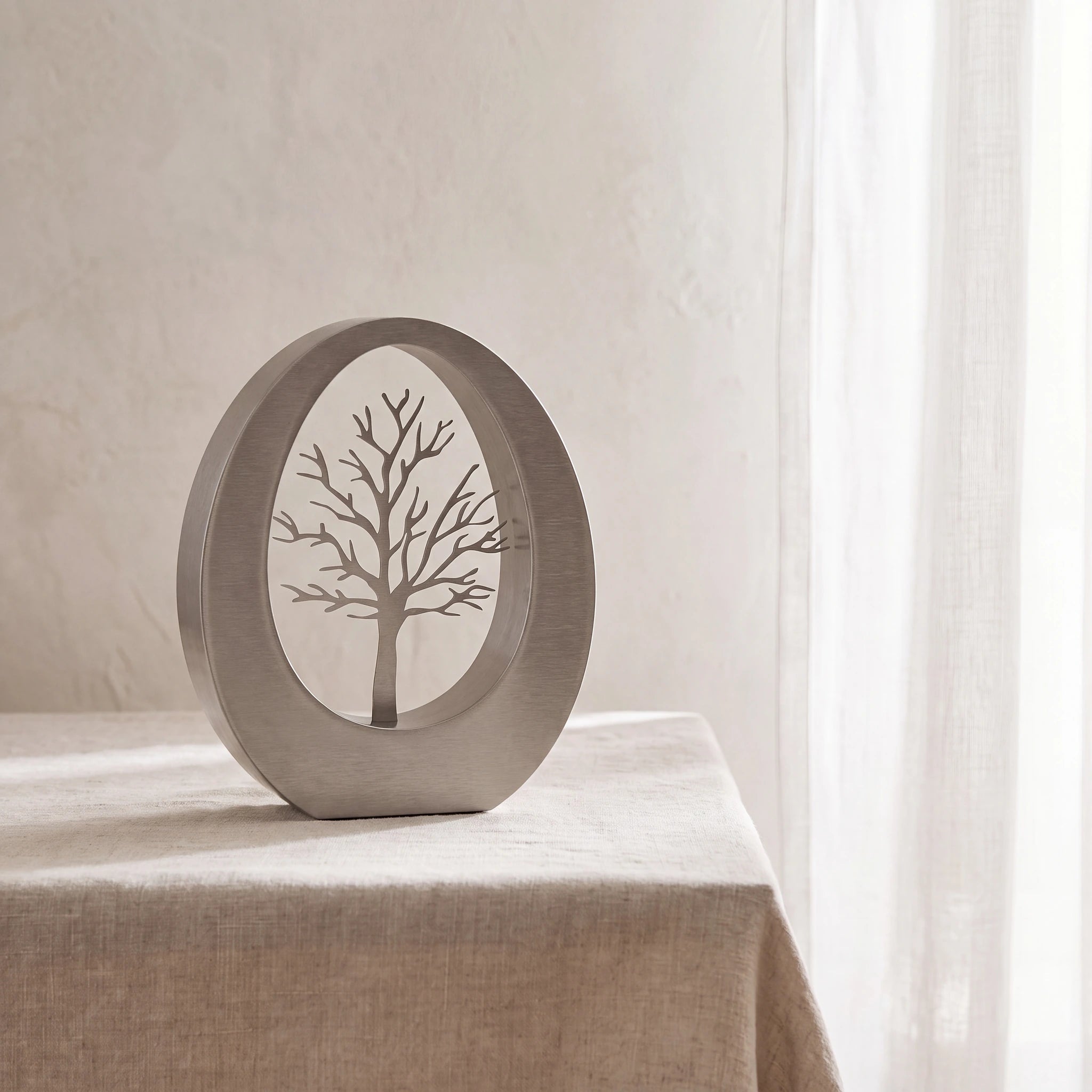 Tree of Life Companion Urns for Two Adults in Stainless Steel