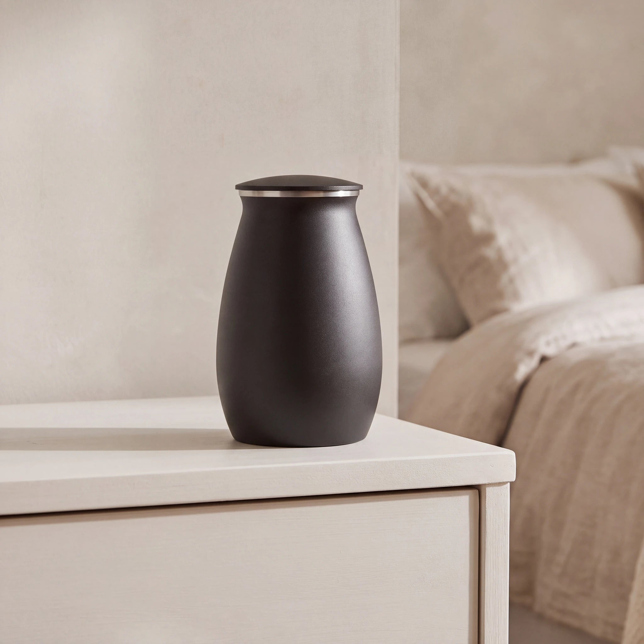 Tribute Metal Adult Cremation Urn for Ashes in Matte Black