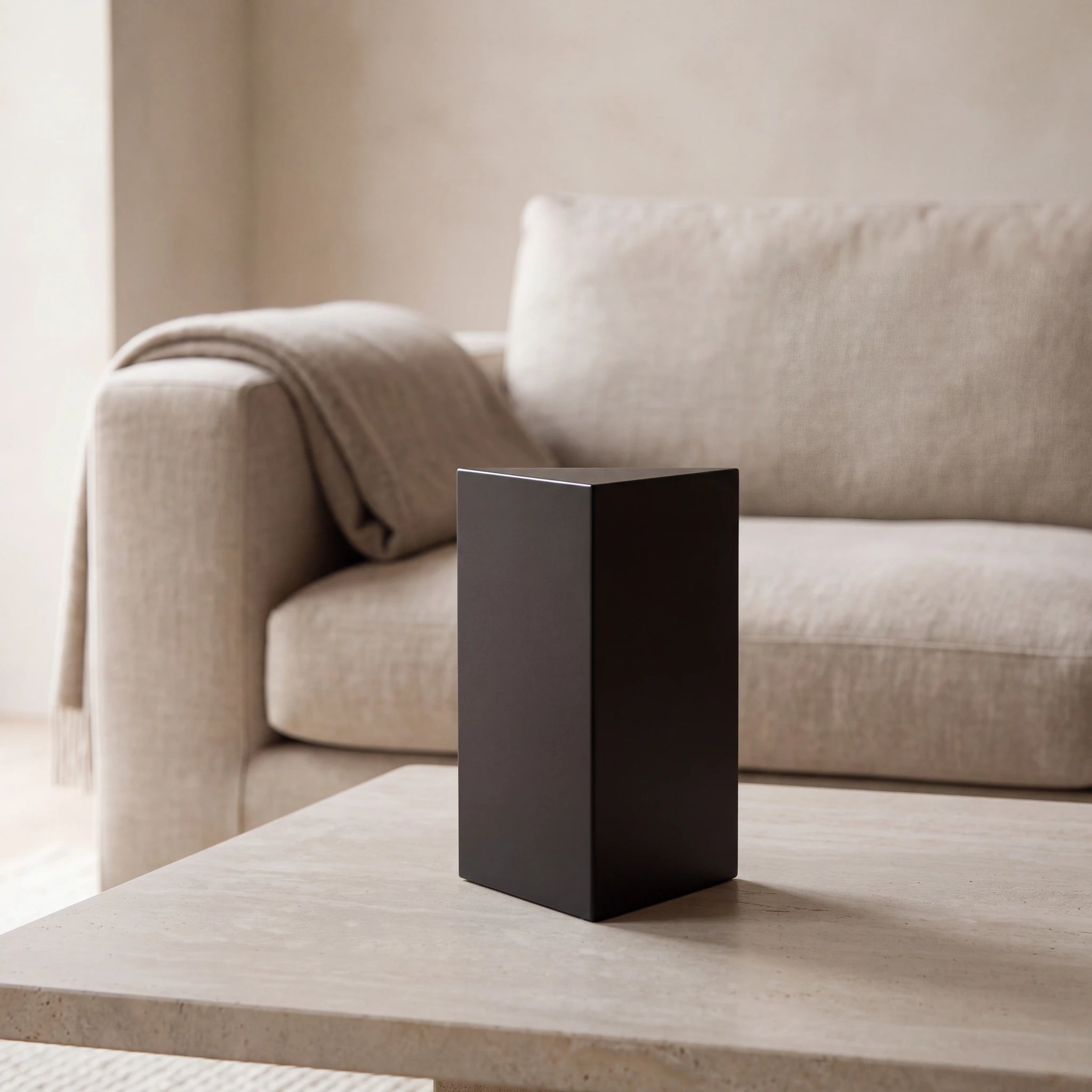 Trigon-Large-Urn-for-Ashes-in-Matte-Black-Stainless-Steel-amto_stone_coffee