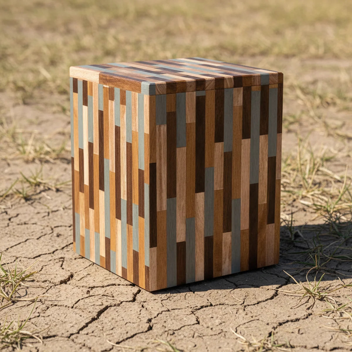 Eco-friendly Vertical Wooden Adult Urn for Ashes