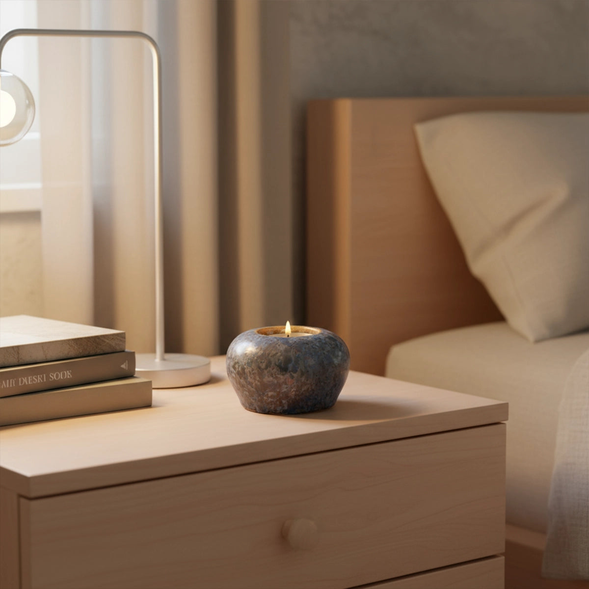 Violet Blue Crystalline Glazed Keepsake Urn for Ashes