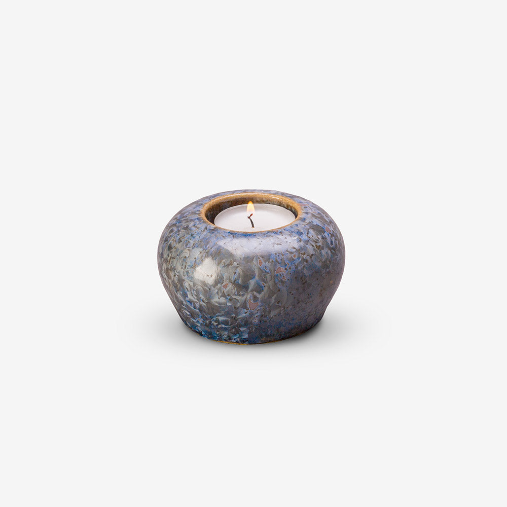 Violet Blue Crystalline Glazed Keepsake Urn for Ashes