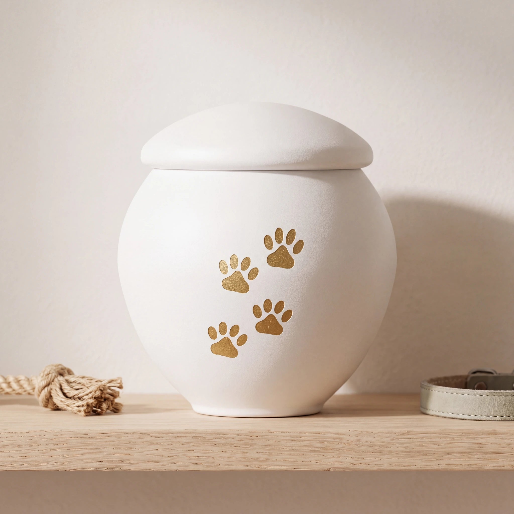 White-Gold-Pawprints-Pet-Urn-for-Ashes-Large-pet_soft_toy_shelf