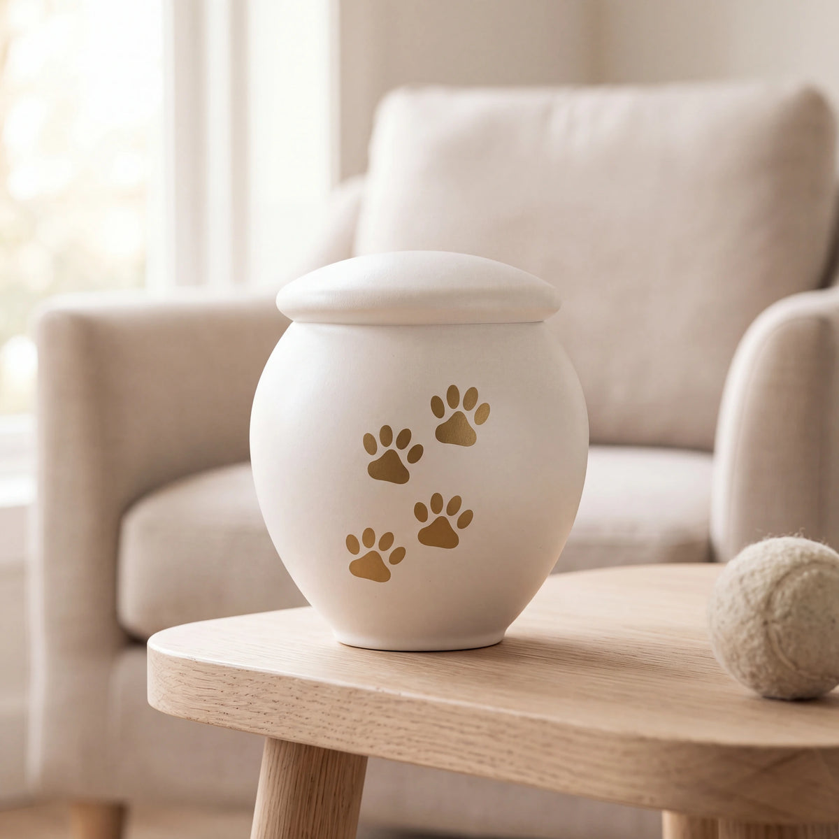 White-Gold-Pawprints-Pet-Urn-for-Ashes-Medium-pet_reading_nook