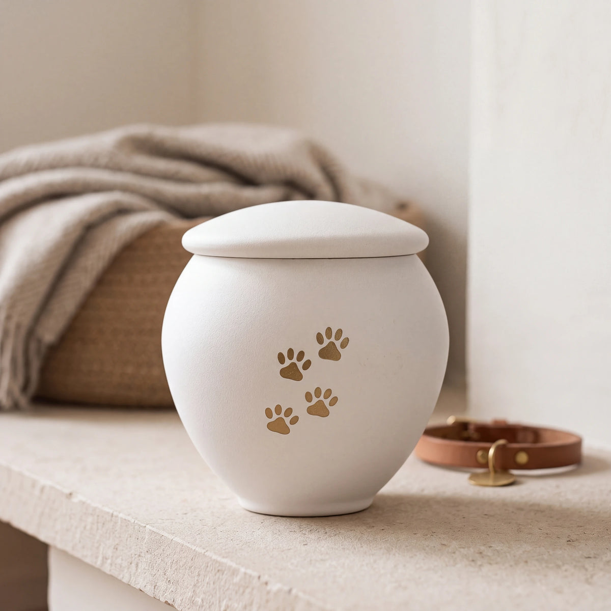 White-Gold-Pawprints-Pet-Urn-for-Ashes-Small-pet_hearth_basket