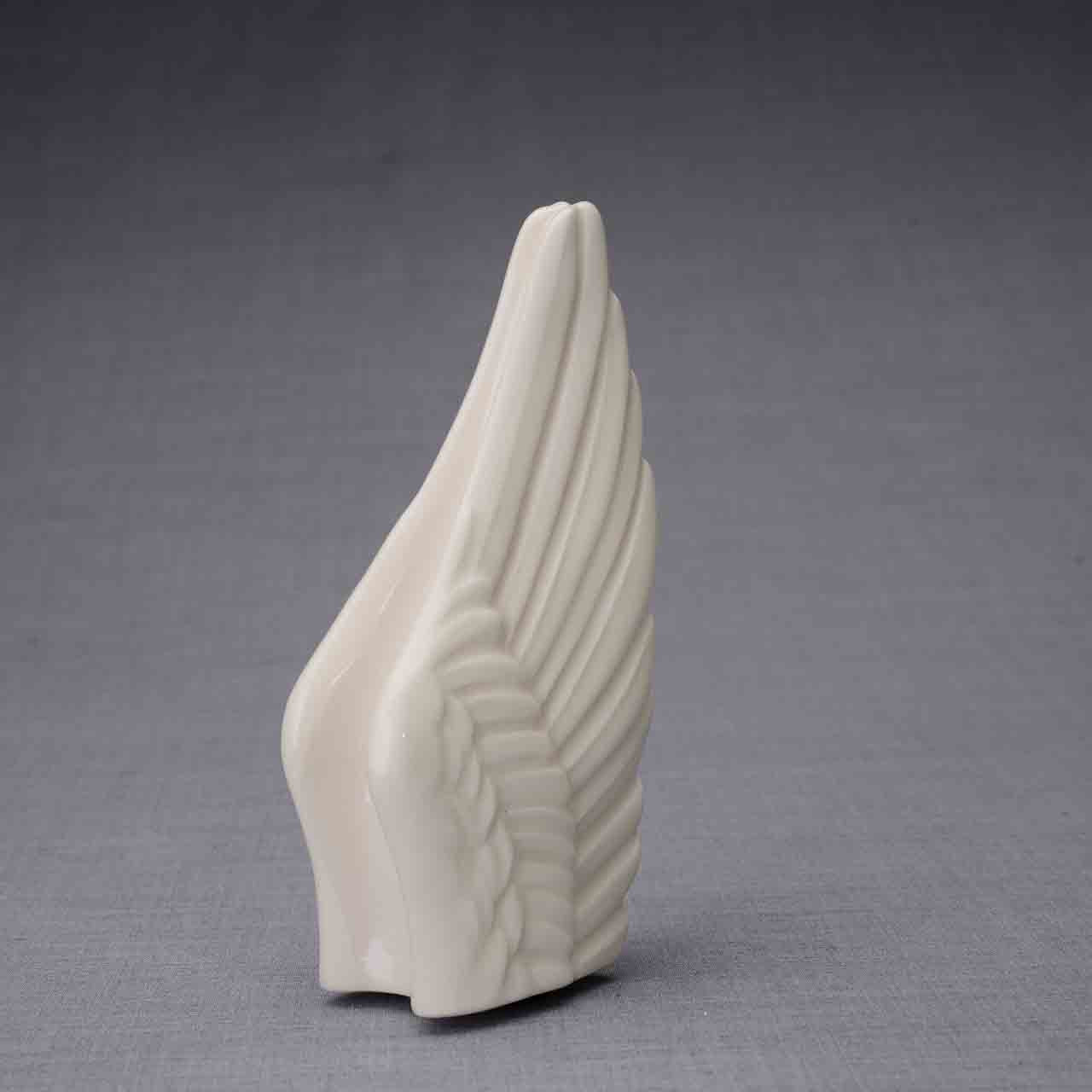 Angel Wings Small Urn for Ashes in Cream