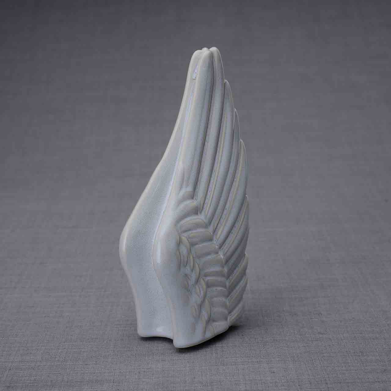 Angel Wings Small Urn for Ashes in Grey