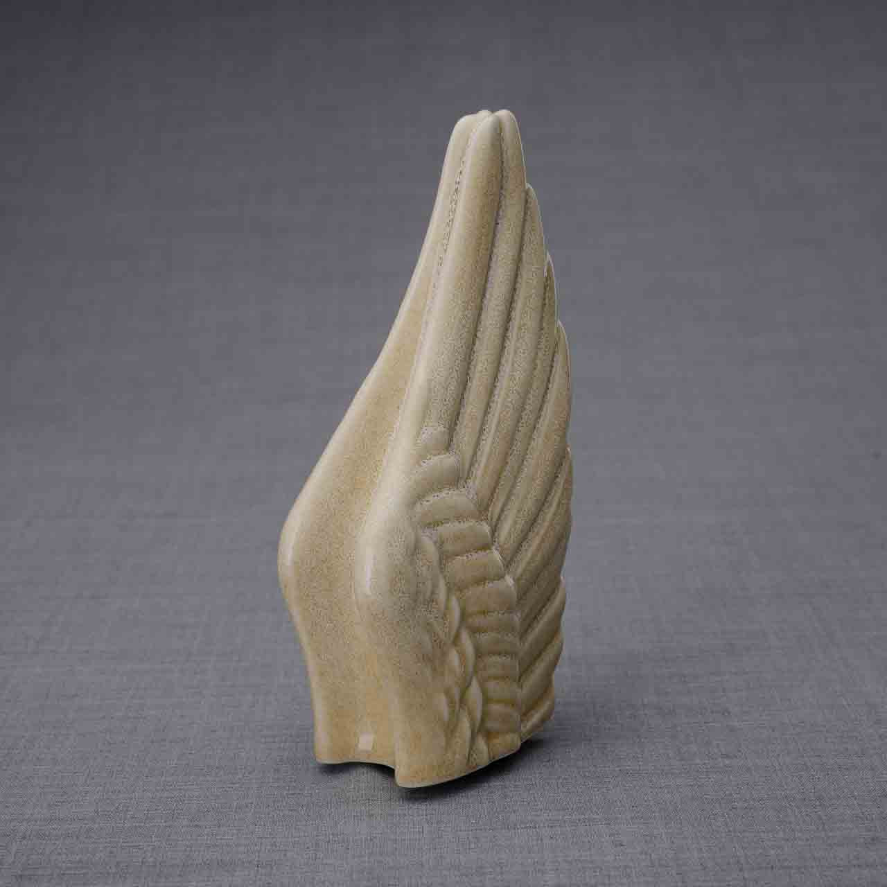 Angel Wings Small Urn for Ashes in Light Sand
