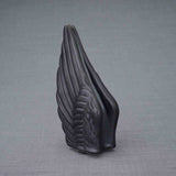 Angel Wings Small Urn for Ashes in Matte Black