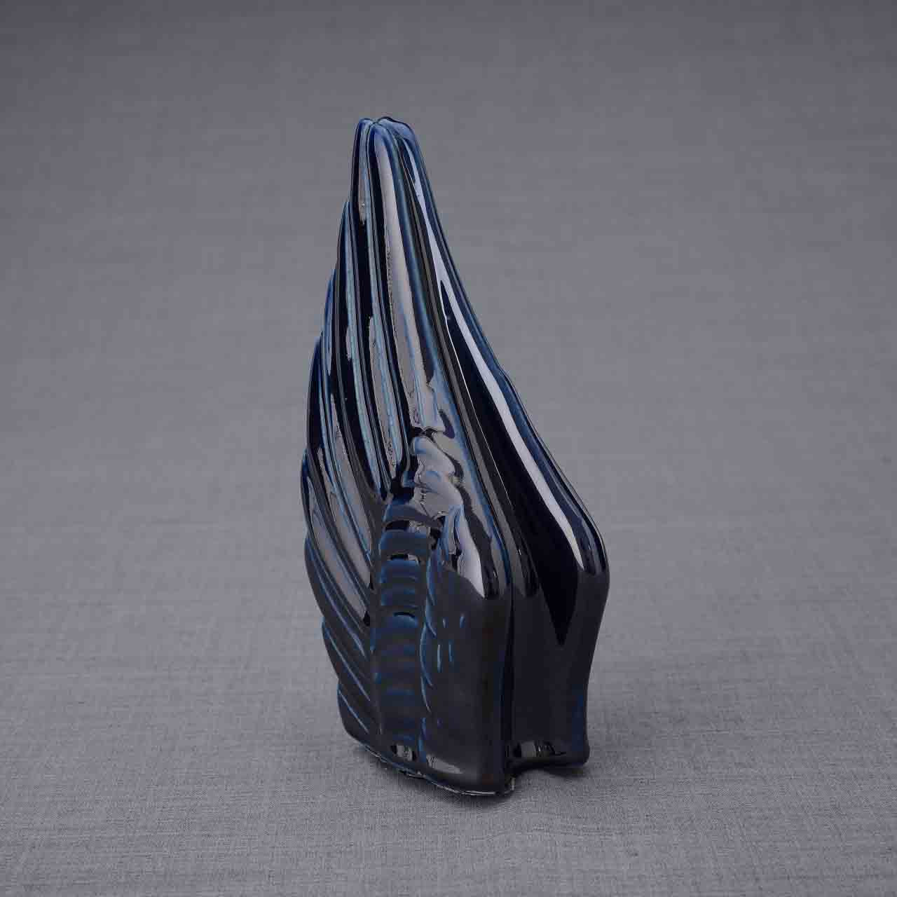 Angel Wings Small Urn for Ashes in Metallic Blue