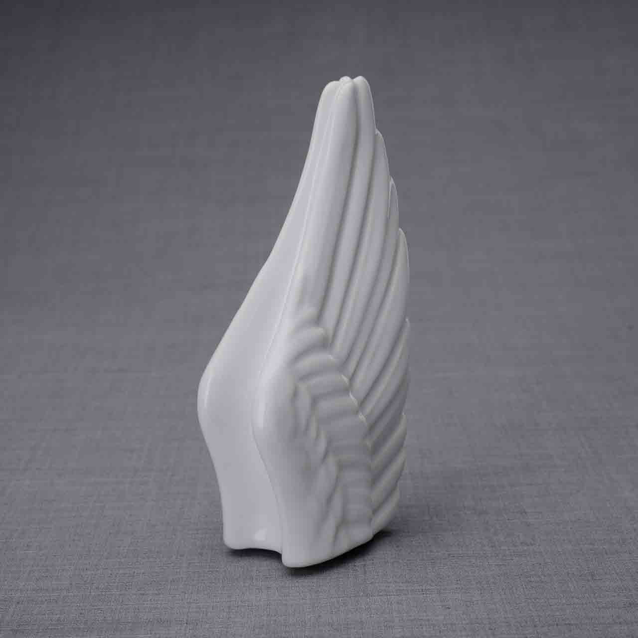 Angel Wings Small Urn for Ashes in White