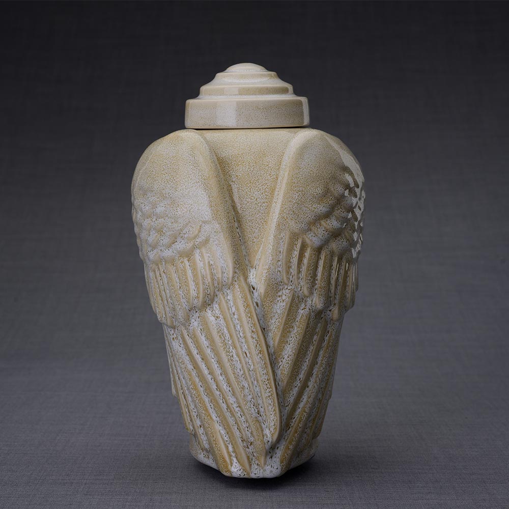 Angel Wings Adult Cremation Urn for Ashes in Light Sand