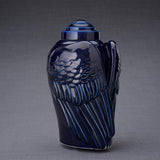 Angel Wings Adult Cremation Urn for Ashes in Metallic Blue