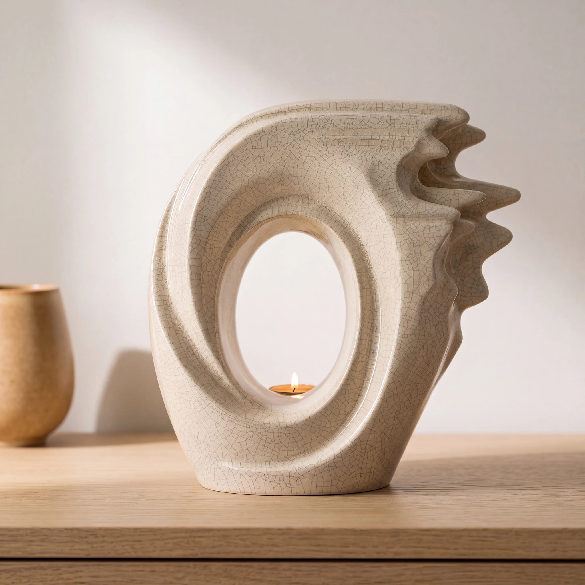 Zephyr Adult Cremation Urn for Ashes in Crackle Glaze