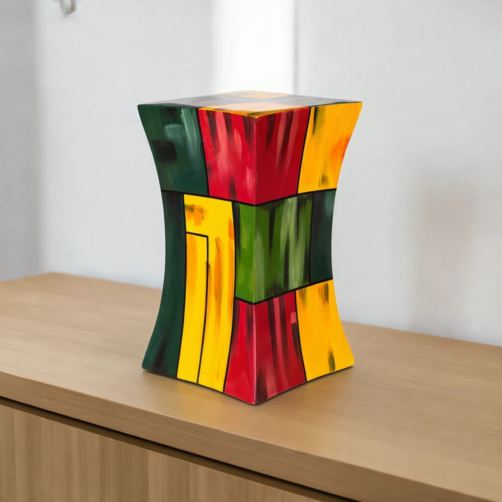 Abstract Fibreglass Adult Cremation Urn for Ashes in Multicolour