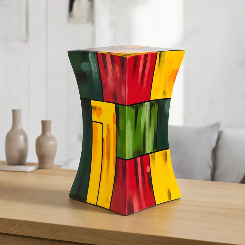Abstract Fibreglass Adult Cremation Urn for Ashes in Multicolour
