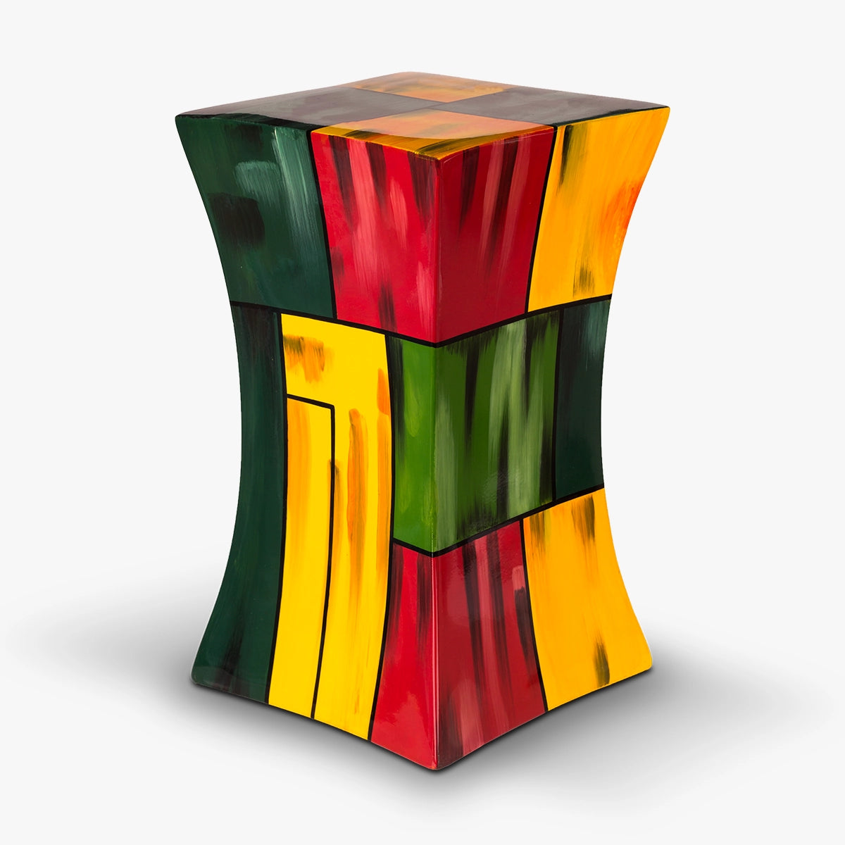 abstract fibreglass adult cremation urn for ashes in multicolour