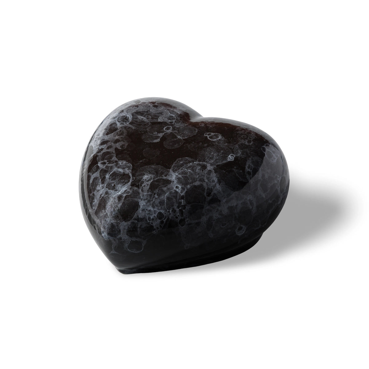 Big Heart Classic Urn for Ashes in Black Marble