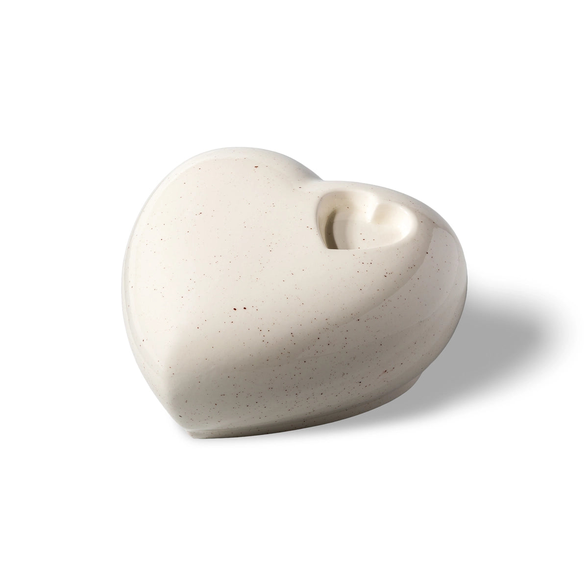 Big Heart Double Urn for Ashes in Pepper