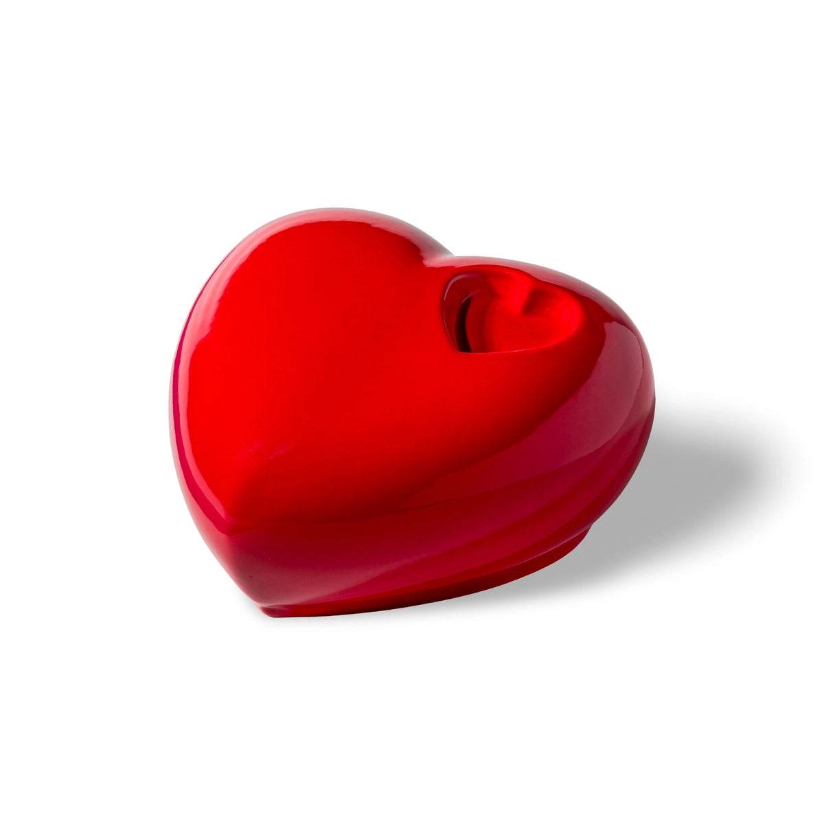 Big Heart Double Urn for Ashes in Red