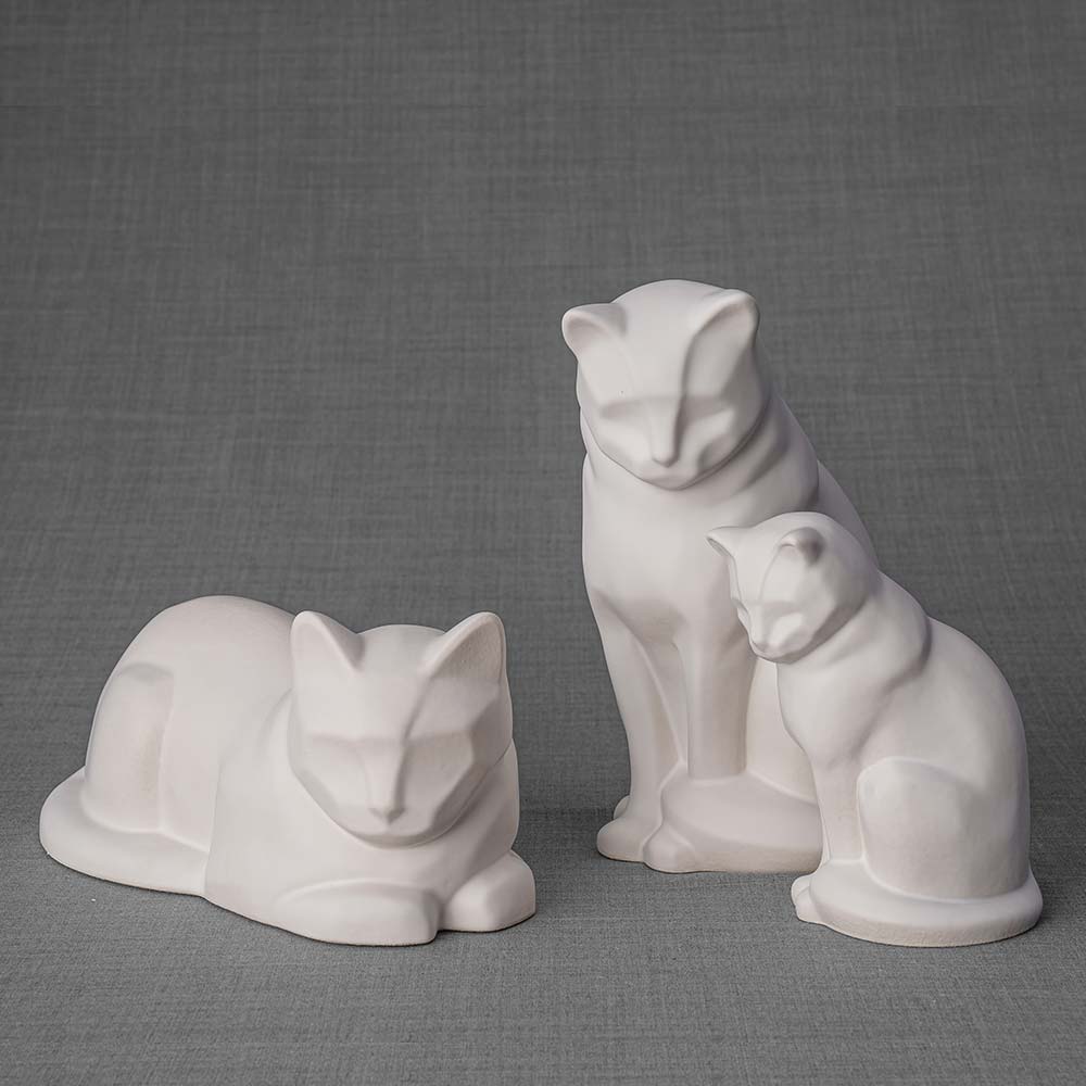 Cat Urns For Ashes Matte White