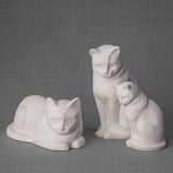 Kitten Urn for Ashes in Matte White