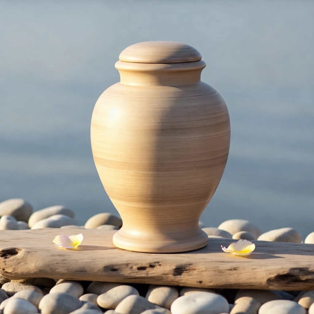 Classic Adult Biodegradable Urn for Ashes in Oak