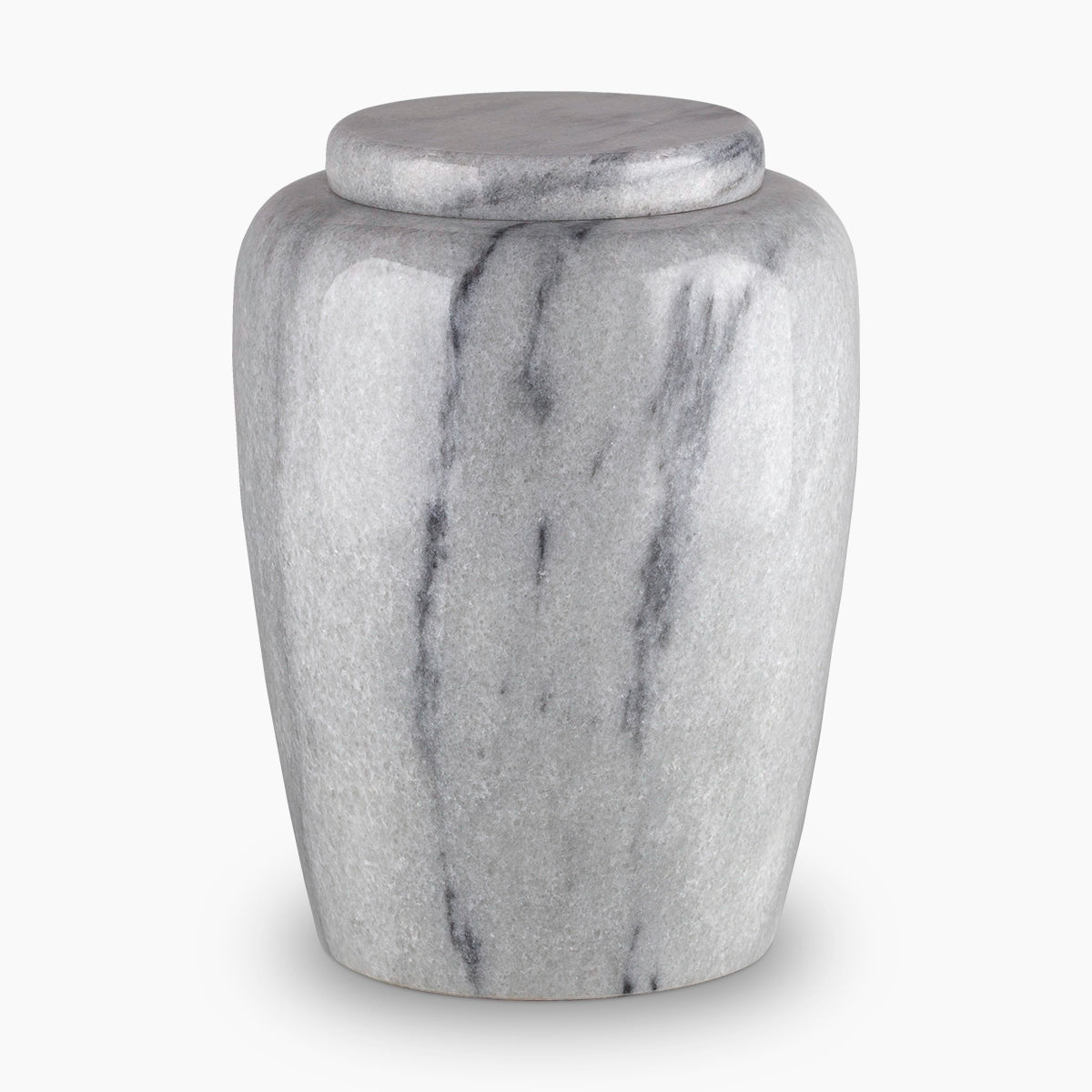 classic marble adult cremation urn for ashes in light grey