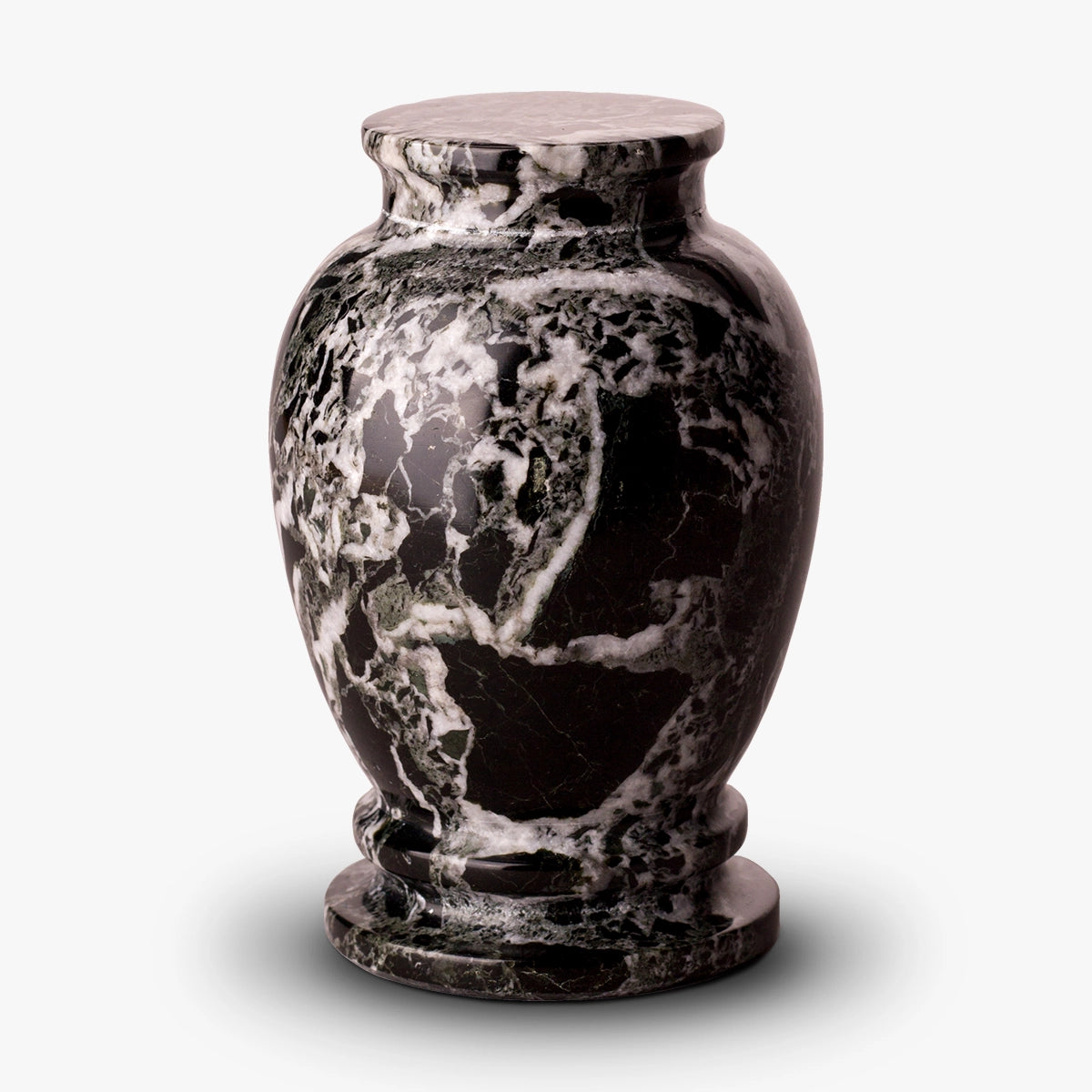 classic marble keepsake urn for ashes in black white