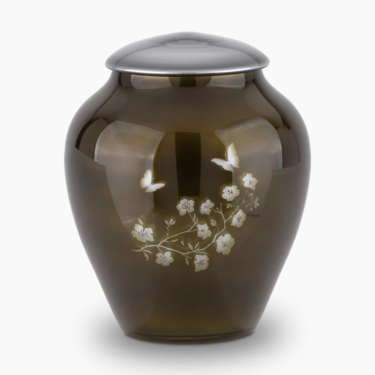crystal blossom adult cremation urn for ashes in green