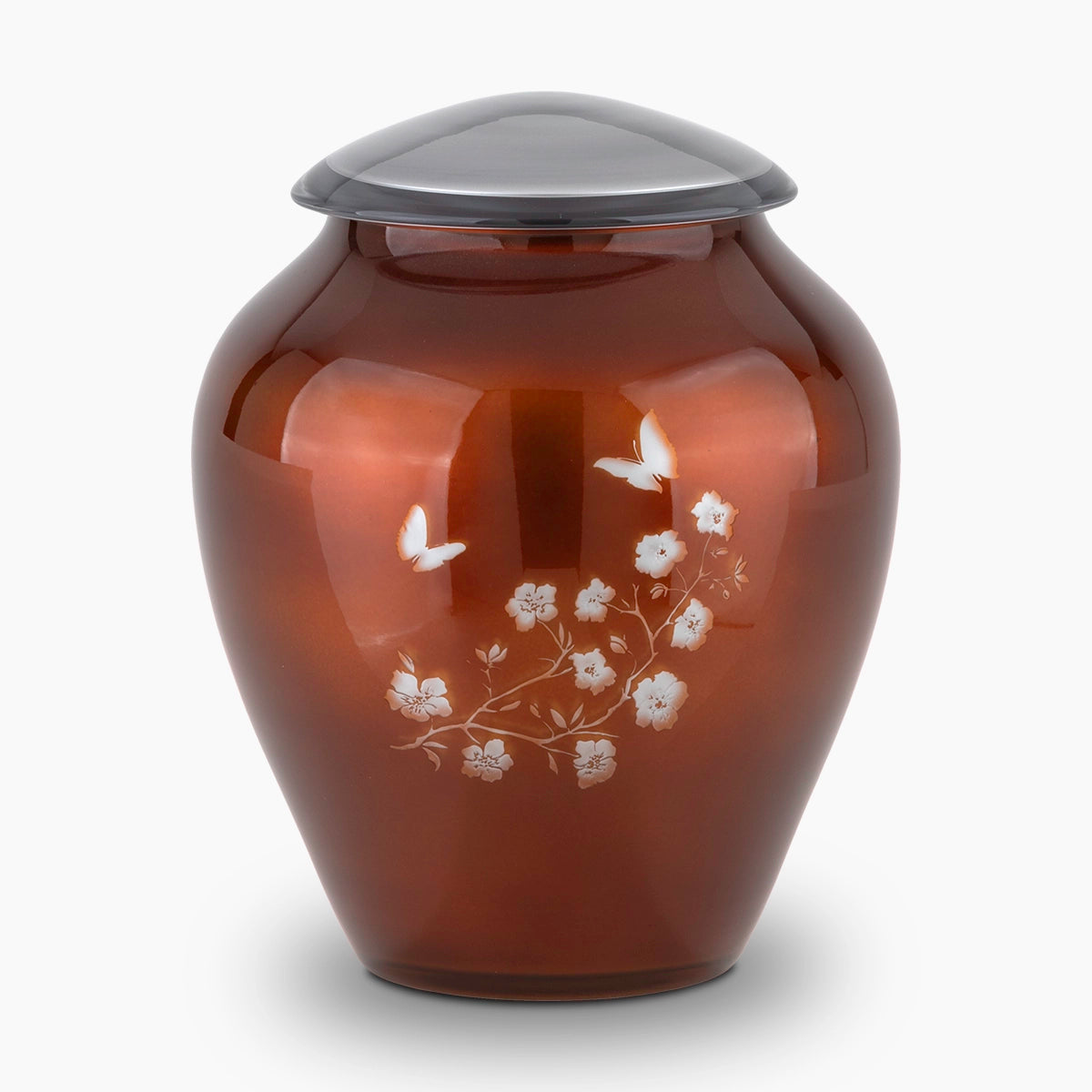 crystal blossom adult cremation urn for ashes in terracotta