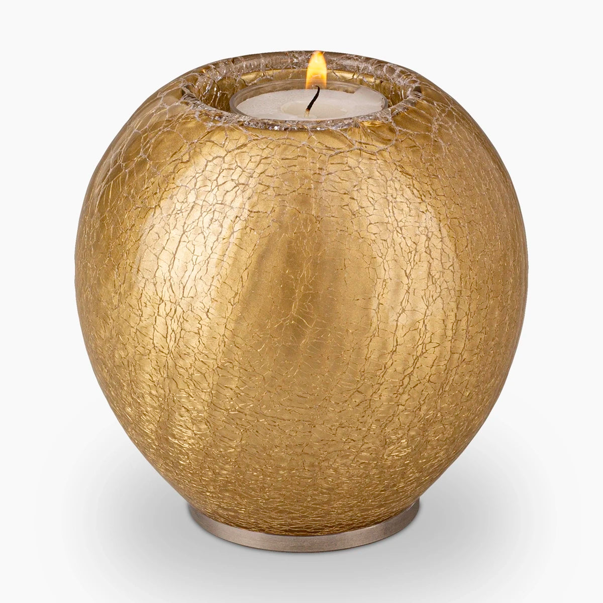 crystal candle small urn for ashes in gold