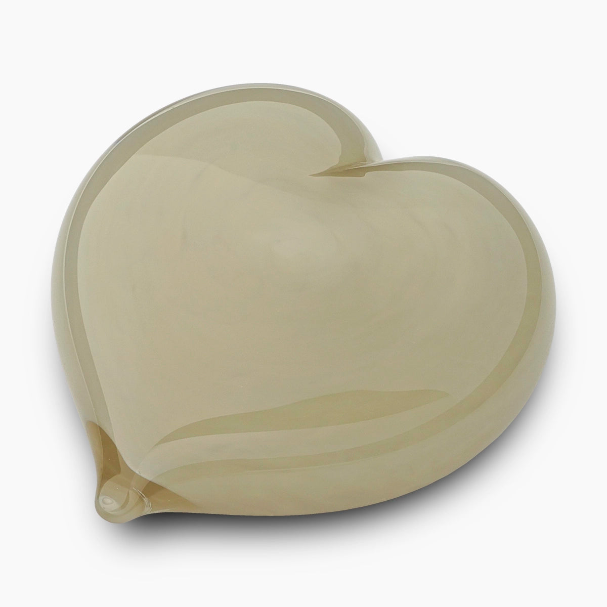 crystal heart keepsake urn for ashes in ivory