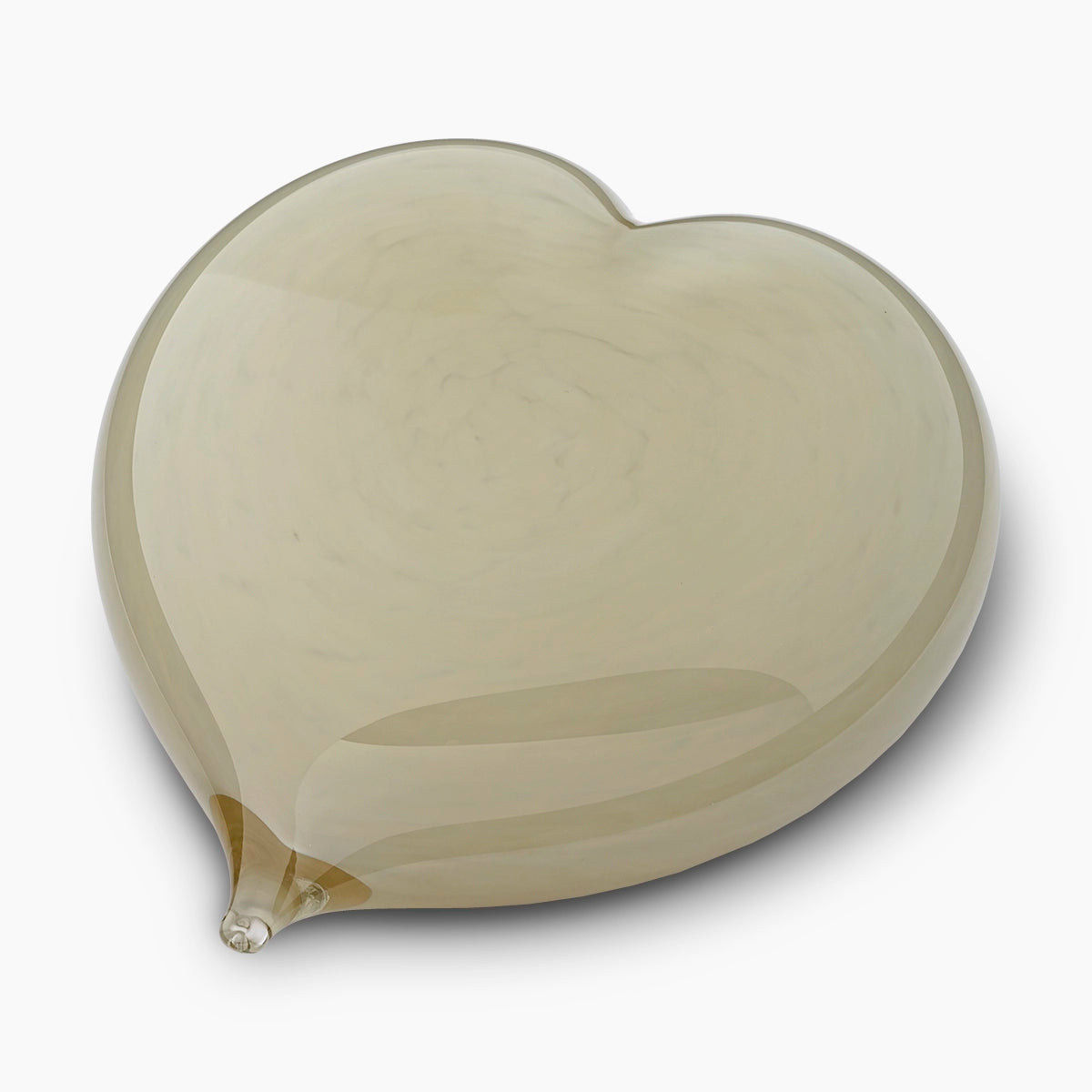 crystal heart small urn for ashes in ivory