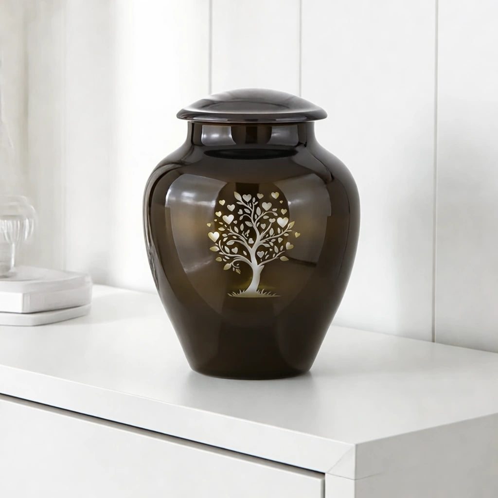 Crystal Tree Adult Cremation Urn for Ashes in Green