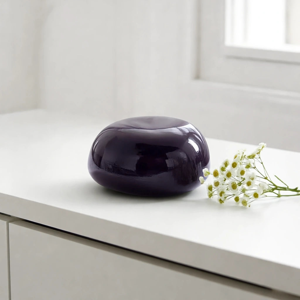 Cuddle Stone Keepsake Urn for Ashes in Dark Blue