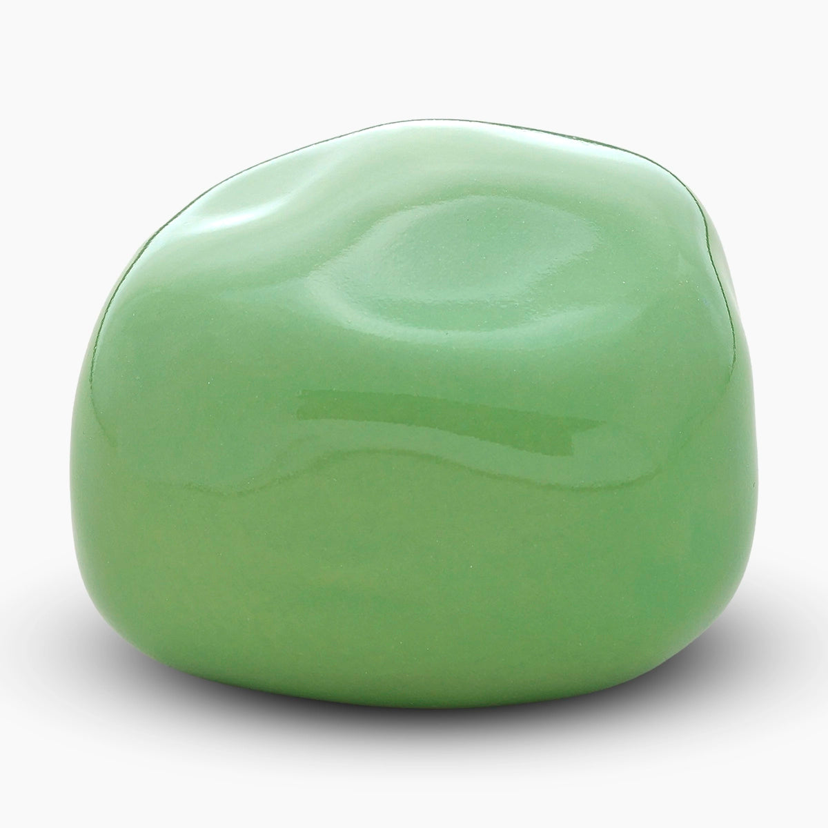 cuddle stone keepsake urn for ashes in glossy apple green