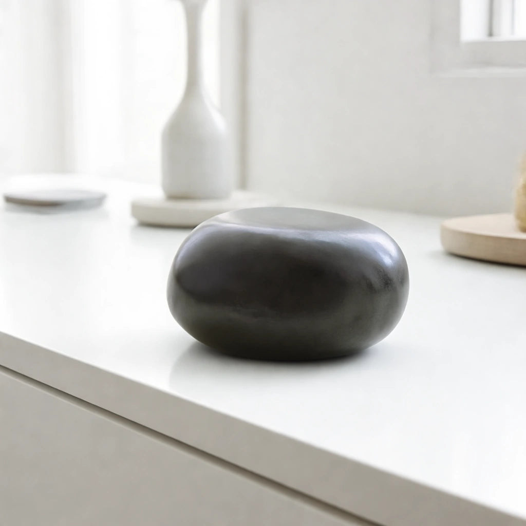 Cuddle Stone Keepsake Urn for Ashes in Matte Black