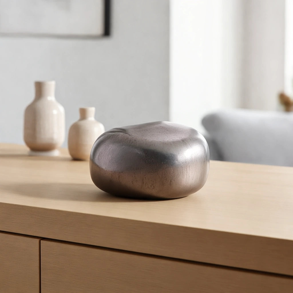 Cuddle Stone Keepsake Urn for Ashes in Rustic Bronze