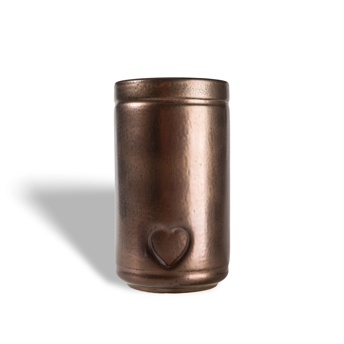 Cylinder Pet Urn for Ashes in Antic Gold