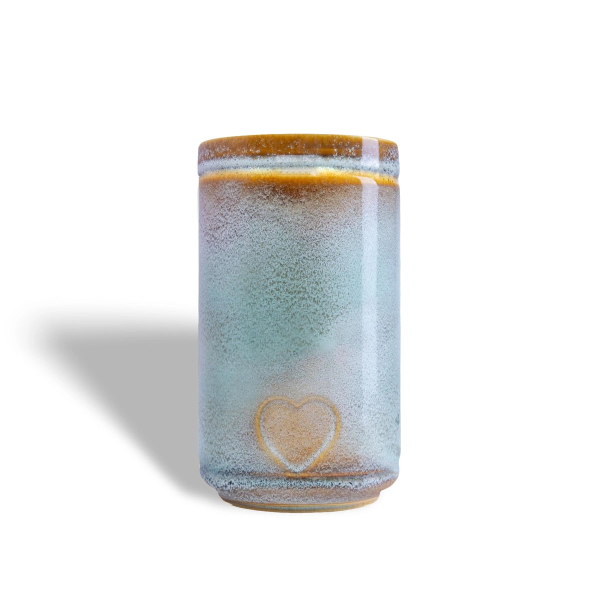 Cylinder Pet Urn for Ashes in Ocean Blue