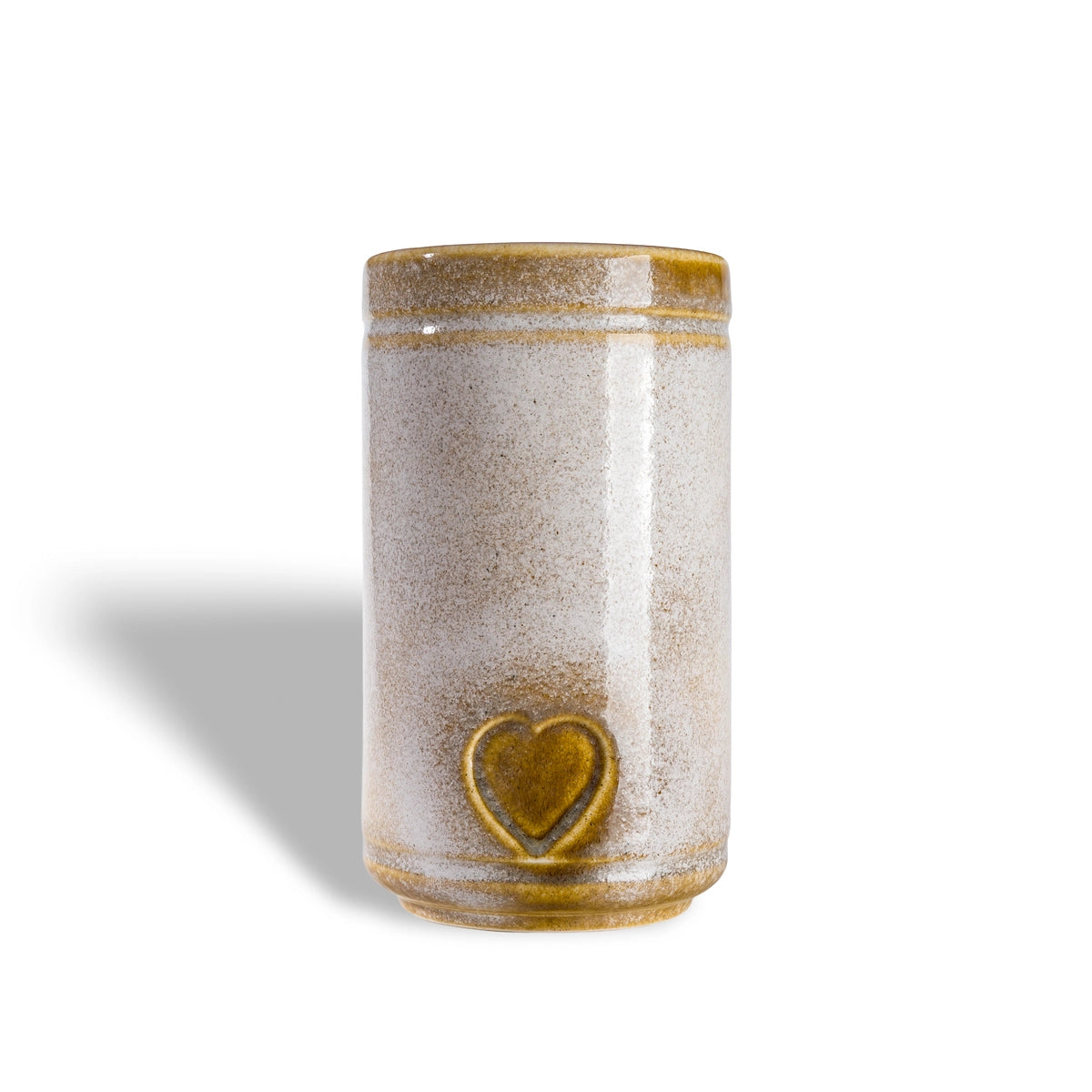 Cylinder Pet Urn for Ashes in Sandy White